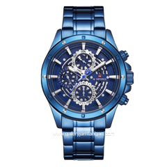 NAVIFORCE NF-9149M Blue Chronograph Stainless Steel Strap