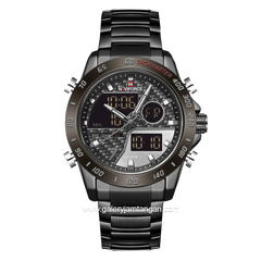 NAVIFORCE NF-9171M Black Analog Digital Stainless Steel Strap