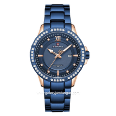 NAVIFORCE NF-9187M Blue Rosegold Stainless Steel Strap