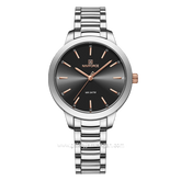 NAVIFORCE NF-5025L Rosegold Silver Dial Black Stainless Steel Strap