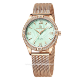 NAVIFORCE NF-5028L Rosegold Dial Green Mesh Stainless Steel Strap