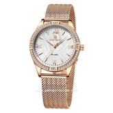 NAVIFORCE NF-5028L Rosegold Dial White Mesh Stainless Steel Strap