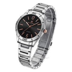 NAVIFORCE NF-5029L Silver Dial Black Stainless Steel Strap