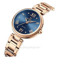 NAVIFORCE NF-5030 Rosegold Dial Blue Stainless Steel Strap