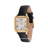 Pierre Cardin MENILMONTANT CARRE CF.1006.LB.1 Black Gold Leather Strap