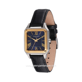 Pierre Cardin MENILMONTANT CARRE CF.1006.LB.2 Black Gold Dial Blue Leather Strap