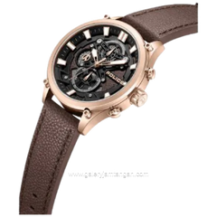POLICE PEWGC0054204 Brown Rosegold Leather Strap