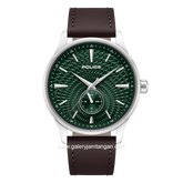 POLICE JET PEWGF0093601 Brown Dial Green Leather Strap