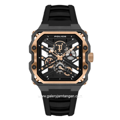 POLICE PEWGM0072002 Black Rosegold Rubber Strap