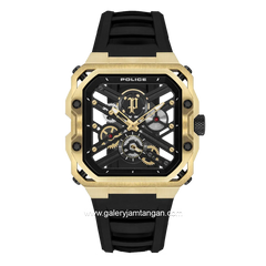 POLICE PEWGM0072003 Black Gold Rubber Strap