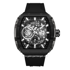 POLICE PEWGQ0063001 Black Silver Rubber Strap