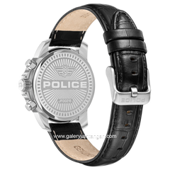 POLICE PEWJF0021509 Black Silver Dial Blue Leather Strap