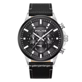 POLICE KISMET PEWJF2195141M Black Silver Leather Strap