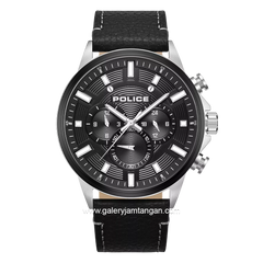 POLICE KISMET PEWJF2195141M Black Silver Leather Strap