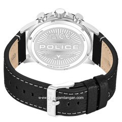 POLICE KISMET PEWJF2195141M Black Silver Leather Strap
