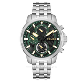 POLICE NEWPORT PEWJK0021507 Silver Dial Green Stainless Steel Strap