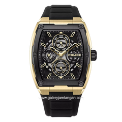 POLICE PEWJQ0004540 Black Gold Rubber Strap