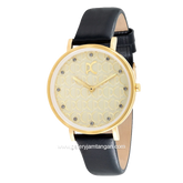 PIERRE CARDIN BONNE NOUVELLE W-CBN.3051 Women's Watch Black Gold Leather Strap