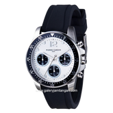 PIERRE CARDIN NATION SWANK-CNI.0021 Black Silver Rubber Strap