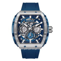 POLICE PEWGQ0063002 Blue Silver Rubber Strap