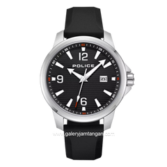 POLICE PEWJN0020903 Black Silver Leather Strap