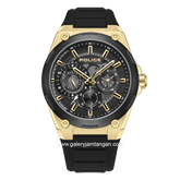 POLICE PEWJQ2203241 Black Gold Dial Black Multifunction Rubber/Silicone