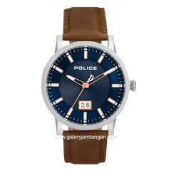 POLICE PL.15404JS/03 Brown Silver Dial Blue Leather Strap