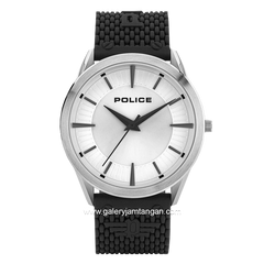 POLICE PL.15967JS/04P Black Silver Rubber Strap