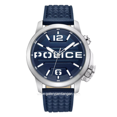POLICE PWJD0021702 Blue SIlver Leather Strap