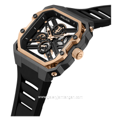 POLICE PEWGM0072002 Black Rosegold Rubber Strap