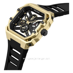 POLICE PEWGM0072003 Black Gold Rubber Strap