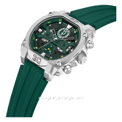 POLICE PEWGQ0040002 Green Silver Rubber Strap