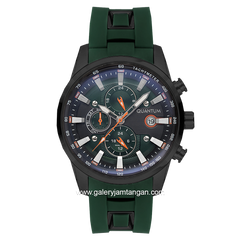 QUANTUM ADG678.675 Green Black Chronograph Rubber Strap