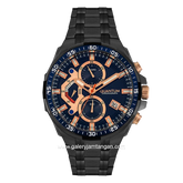 QUANTUM ADG700.090 Black List Rosegold Dial Blue Chronograph Stainless Steel