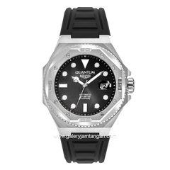 QUANTUM BAR1091.351 Automatic Black SIlver Rubber Strap
