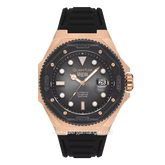 QUANTUM BAR1091.851 Automatic Black Rosegold Rubber Strap