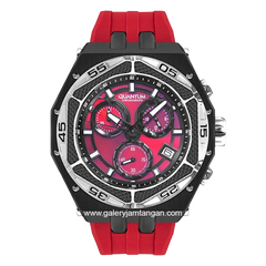 QUANTUM HNG1066.688 Red Black Chronograph Rubber Strap