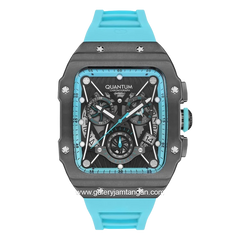 QUANTUM HNG1080.050 Blue Black Chronograph Rubber Strap