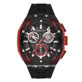 QUANTUM HNG1102.651 Black Red Rubber Strap