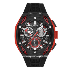 QUANTUM HNG1102.651 Black Red Rubber Strap