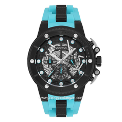 QUANTUM HNG535.650 Blue Black Chronograph Rubber Strap