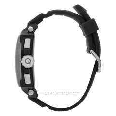 QUANTUM HNG969.650 Black Silver Rubber Strap