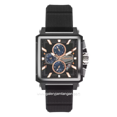 QUANTUM HNG969.650 Black Silver Rubber Strap