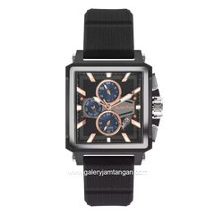 QUANTUM HNG969.650 Black Silver Rubber Strap
