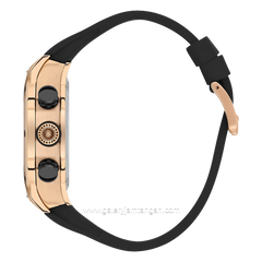 QUANTUM HNG1083.851 Black Rosegold Rubber Strap