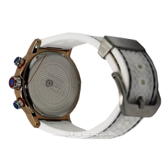 QUANTUM HNG956.553 White Rosegold Rubber Strap