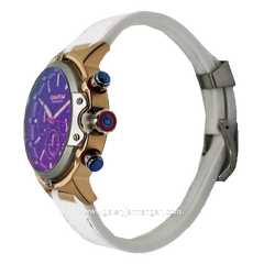 QUANTUM HNG956.553 White Rosegold Rubber Strap