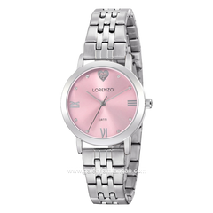 LORENZO R 7123 L Silver Dial Pink Stainless Steel