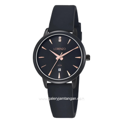 LORENZO R 7127 L Black Rubber Strap