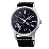ORIENT SUN & MOON RA-AK0010B30B Automatic Black Dial Black Leather Strap